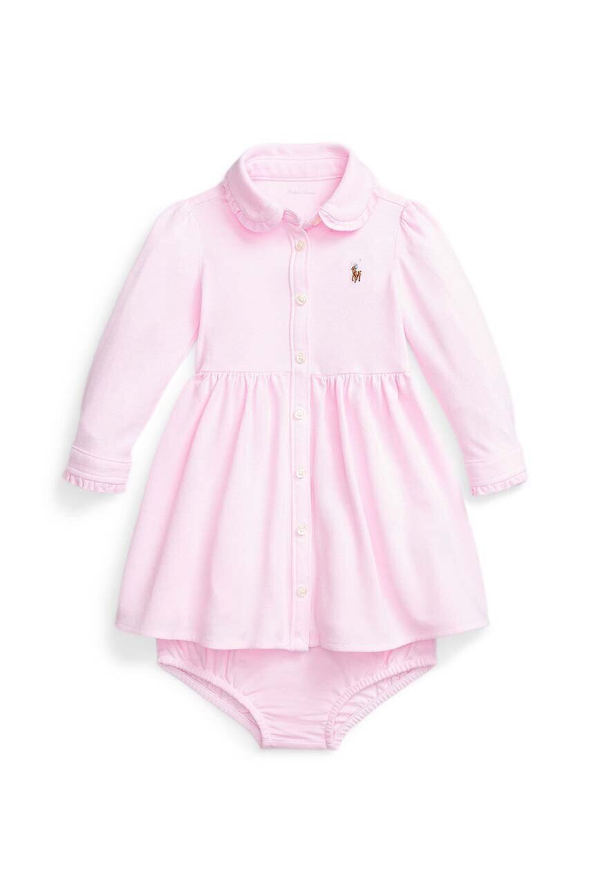 

Платье для младенцев Polo Ralph Lauren цвет розовый mini расклешённое