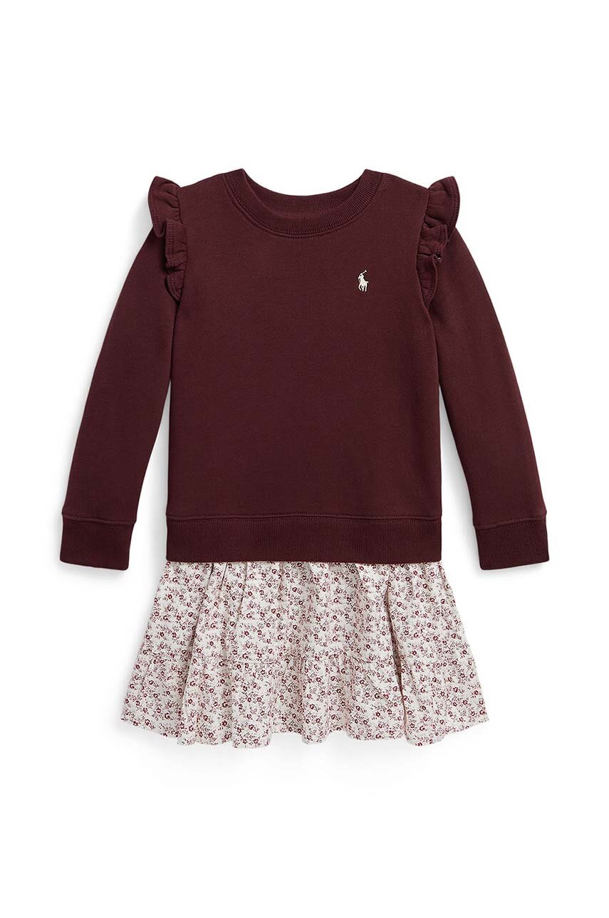 

Дитяча сукня Polo Ralph Lauren колір бордовий mini розкльошена