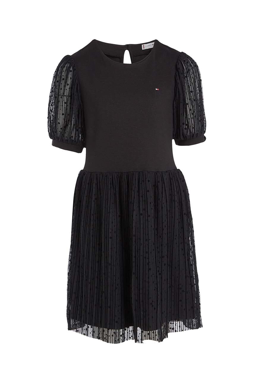 Детское платье Tommy Hilfiger цвет чёрный mini расклешённая Детское платье Tommy Hilfiger цвет чёрный mini расклешённая