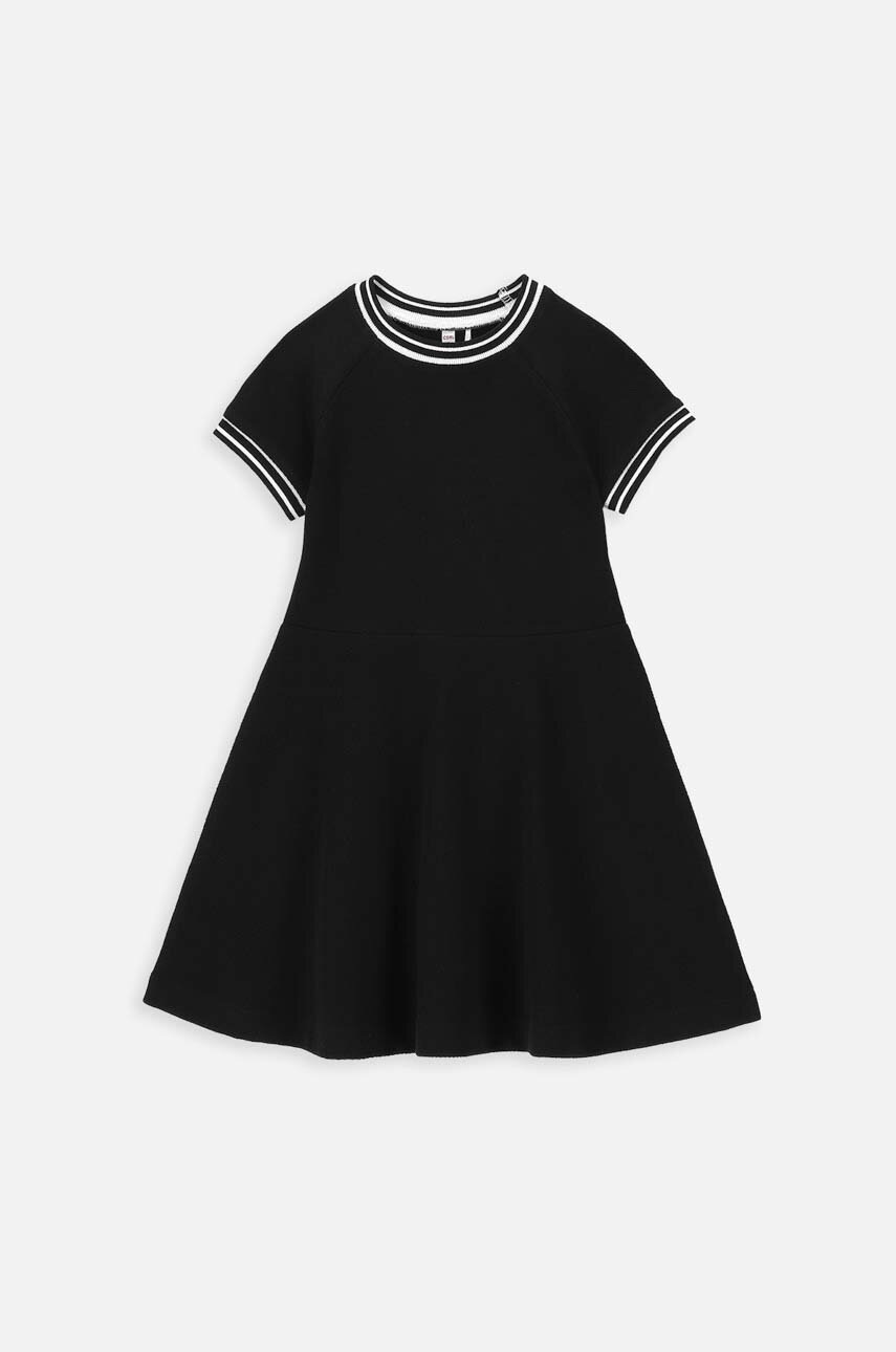 Coccodrillo rochie din bumbac pentru copii culoarea negru, mini, evazati