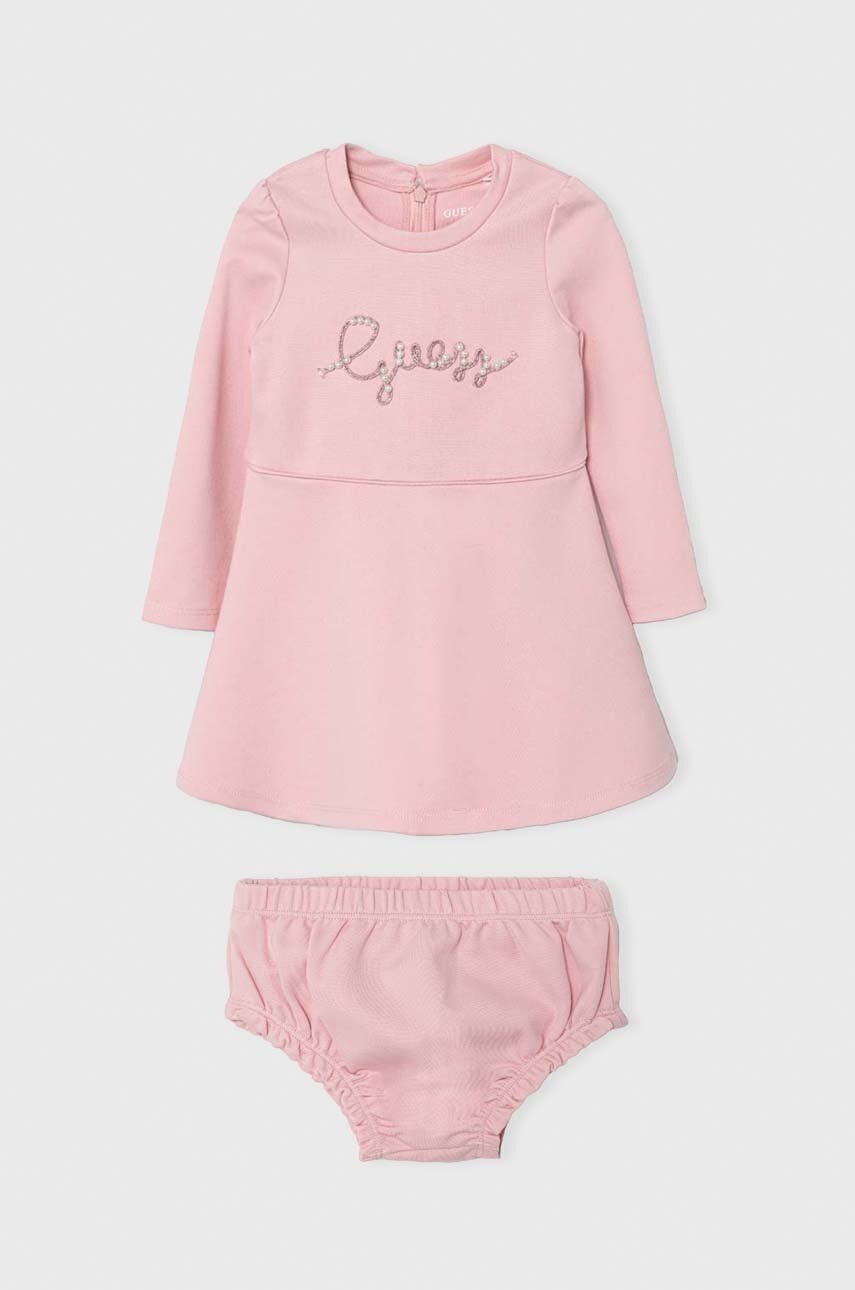 

Сукня для немовлят Guess колір рожевий mini розкльошена