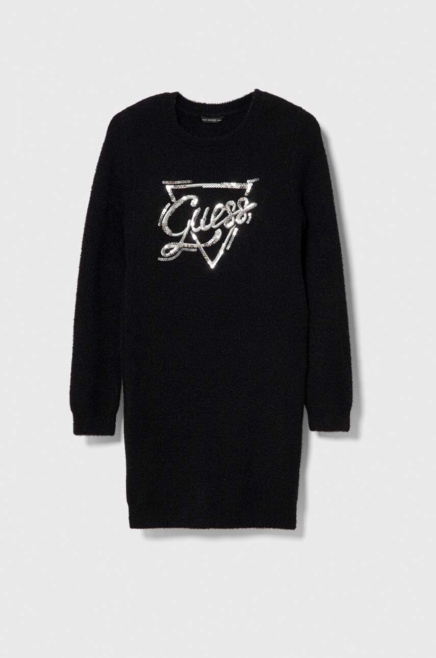 Детское платье Guess цвет чёрный mini прямая Детское платье Guess цвет чёрный mini прямая