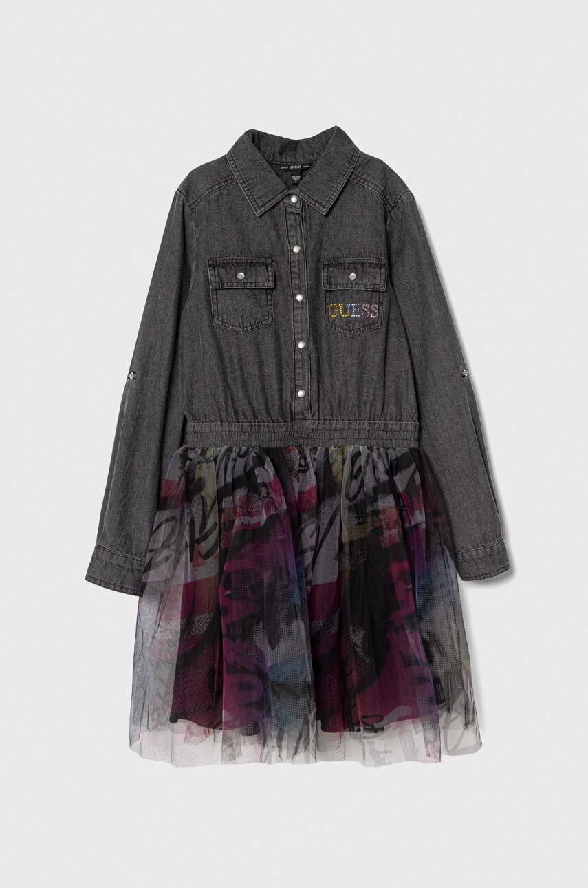 Детское платье Guess цвет серый mini расклешённая в Полтаве Детское платье Guess цвет серый mini расклешённая в Полтаве