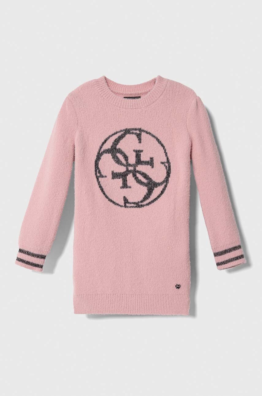 Детское платье Guess цвет розовый midi прямая в Полтаве Детское платье Guess цвет розовый midi прямая в Полтаве