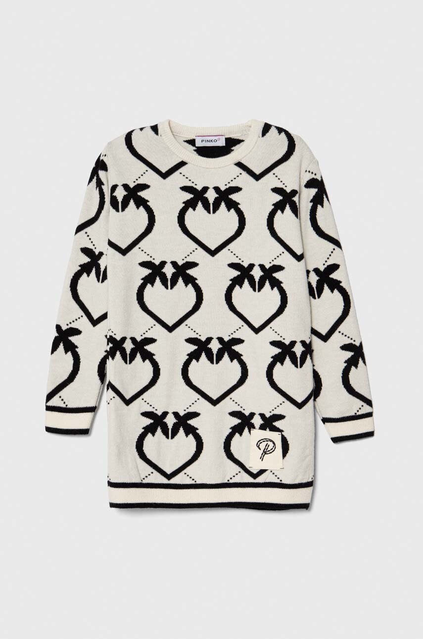 Детское платье Pinko Up цвет белый mini прямая Детское платье Pinko Up цвет белый mini прямая