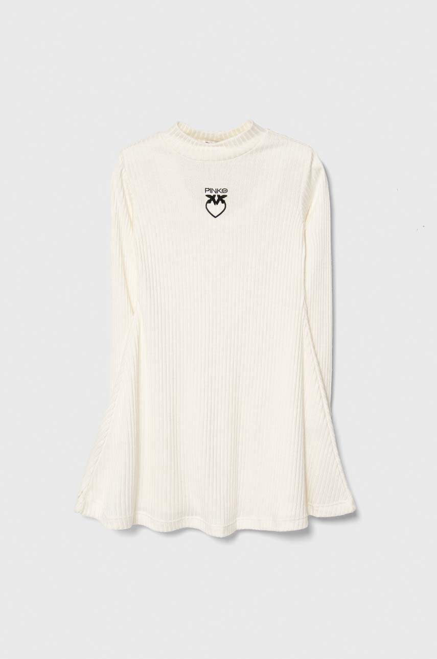 Детское платье Pinko Up цвет бежевый mini расклешённое Детское платье Pinko Up цвет бежевый mini расклешённое