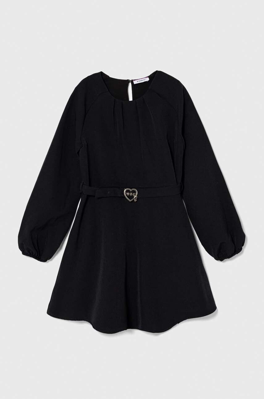 Дитяча сукня Pinko Up колір чорний mini розкльошена Дитяча сукня Pinko Up колір чорний mini розкльошена