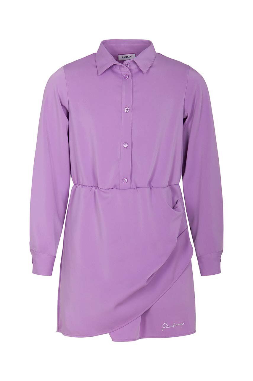 Levně Dívčí šaty Pinko Up fialová barva, mini