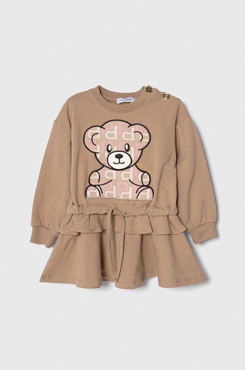 

Сукня для немовлят Pinko Up колір бежевий mini розкльошена