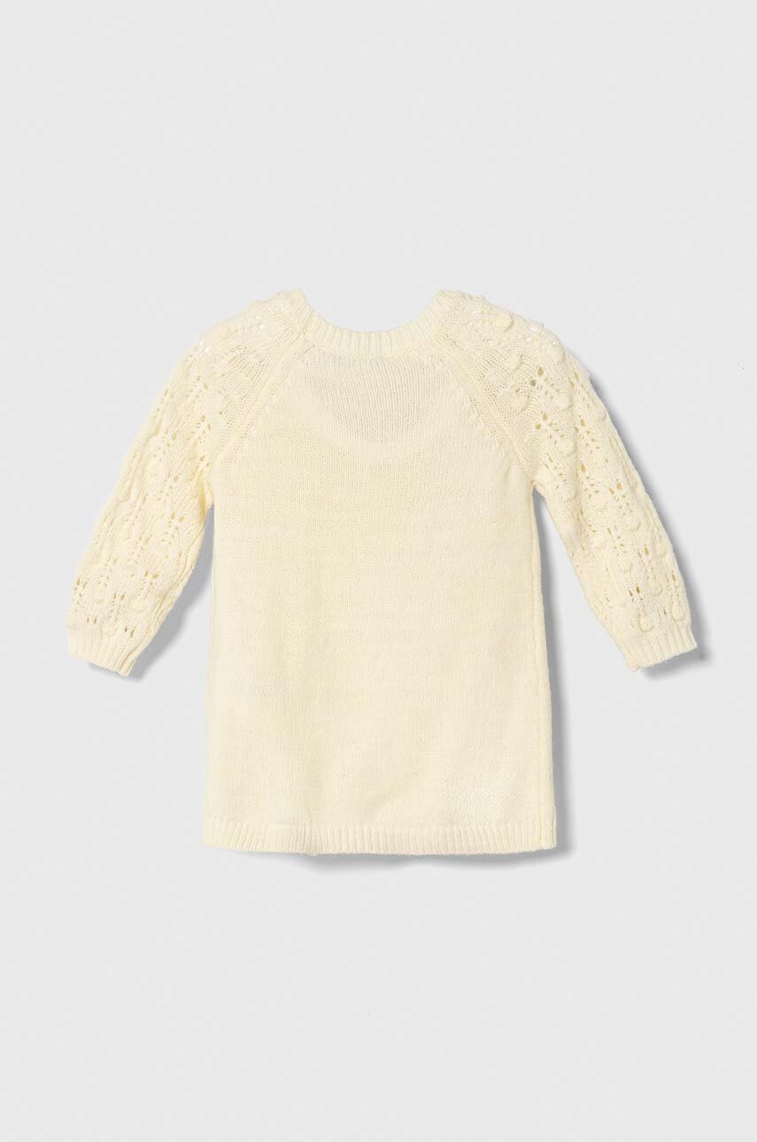 Детское платье с примесью шерсти United Colors of Benetton цвет бежевый mini прямая