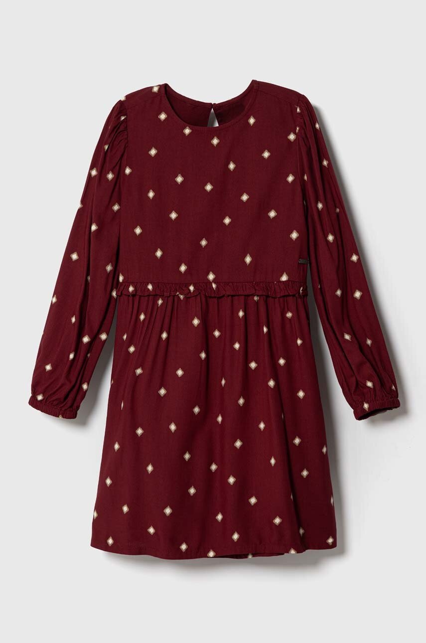 Дитяча сукня Pepe Jeans колір бордовий mini розкльошена Дитяча сукня Pepe Jeans колір бордовий mini розкльошена