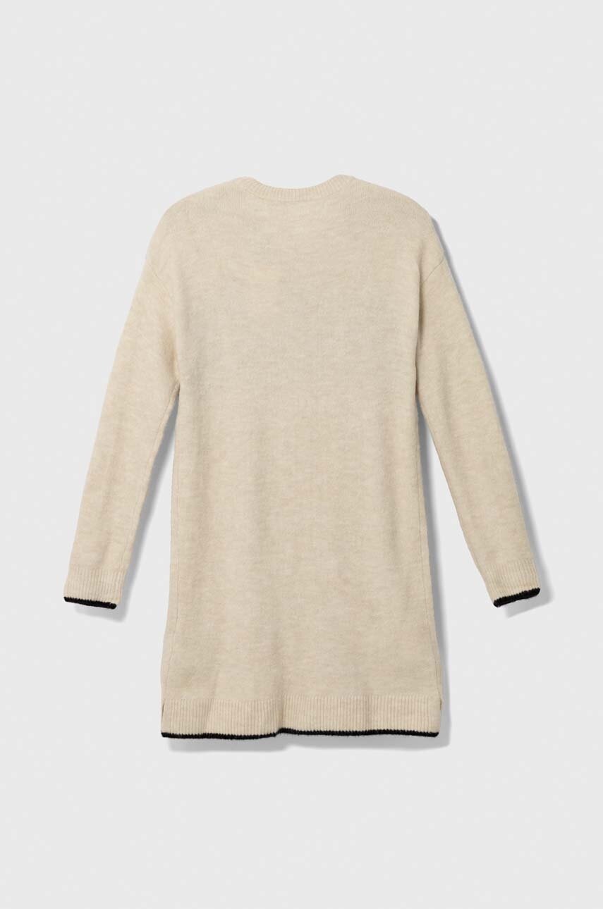 Детское платье с примесью шерсти Pepe Jeans цвет бежевый mini oversize
