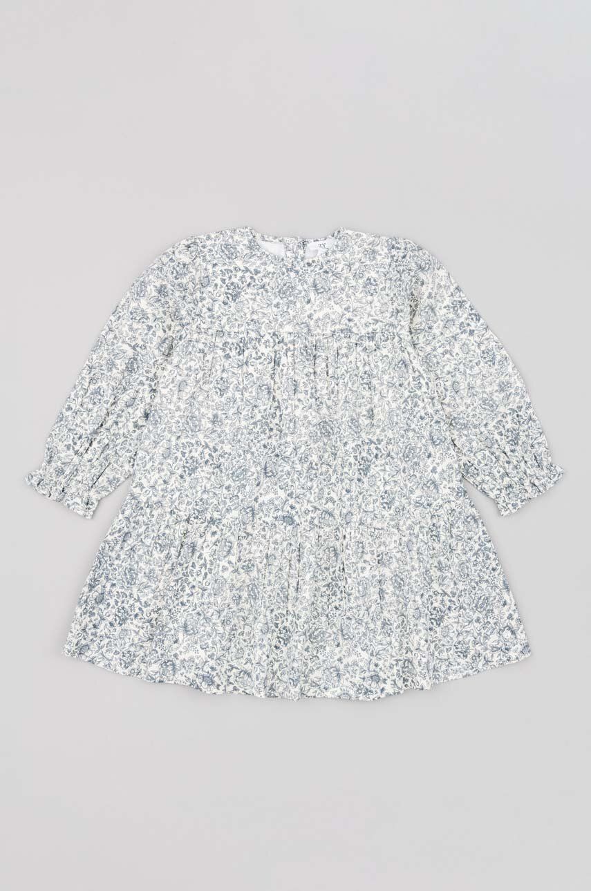 Dívčí šaty zippy bílá barva, mini - bílá - Bavlna