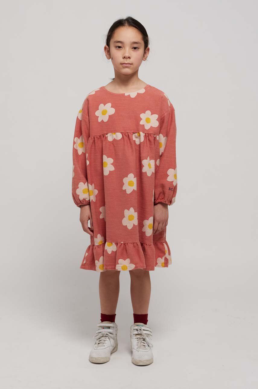 Levně Dětské bavlněné šaty Bobo Choses růžová barva, mini