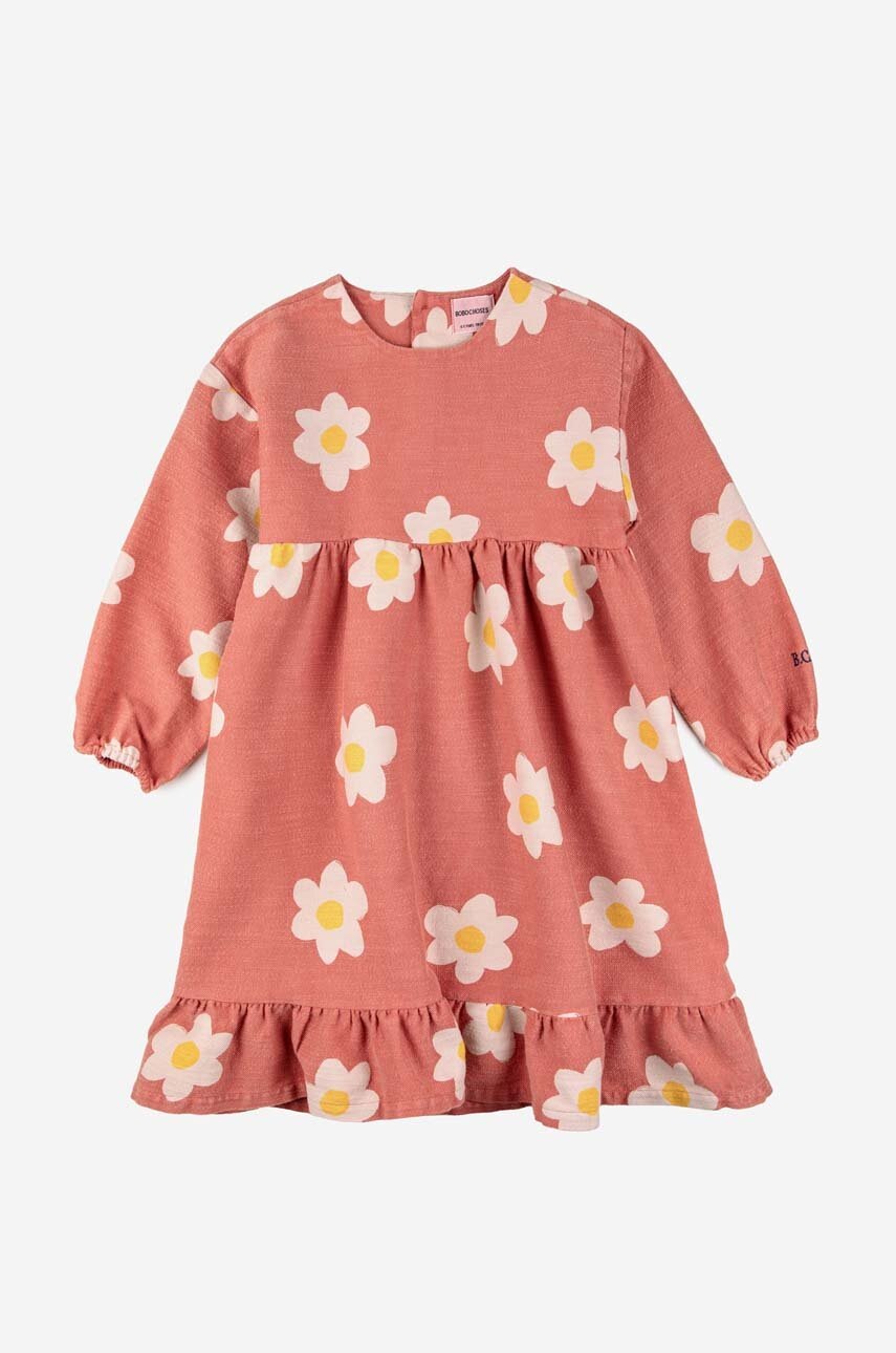 Дитяча бавовняна сукня Bobo Choses колір рожевий mini розкльошена