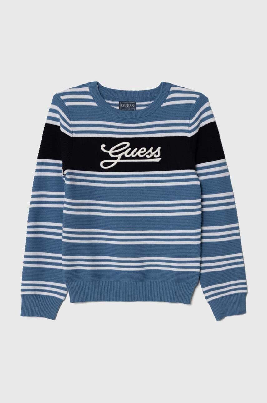 

Детски пуловер Guess в синьо от лека материя, Син