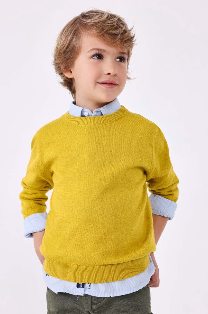 Mayoral pulover de bumbac pentru copii culoarea galben, light