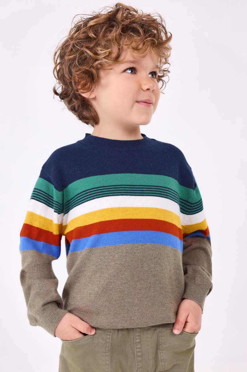 Dětský svetr s příměsí vlny Mayoral béžová barva - béžová -  60 % Bavlna