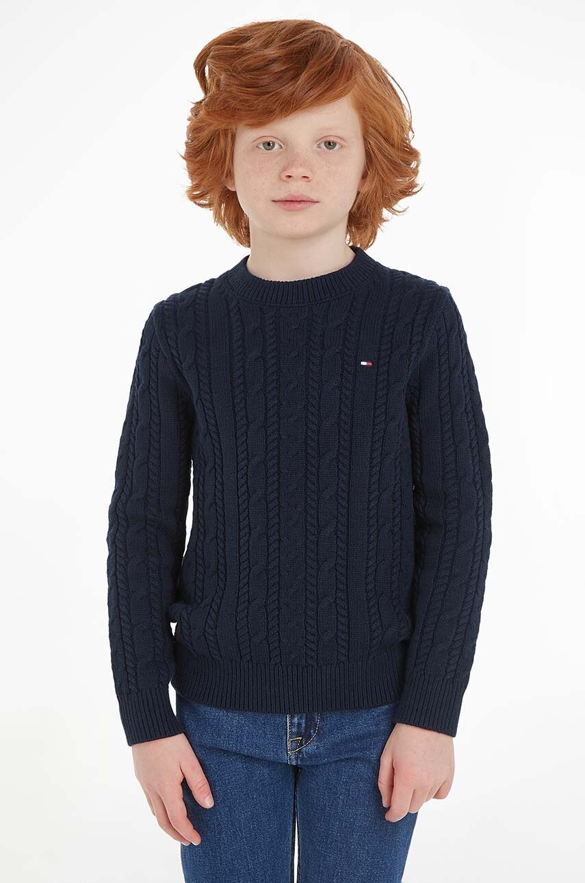 

Детски пуловер Tommy Hilfiger в тъмносиньо, Тъмносин
