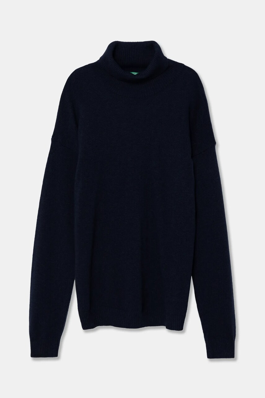 United Colors of Benetton pulover pentru copii din amestec de lana culoarea albastru marin, light