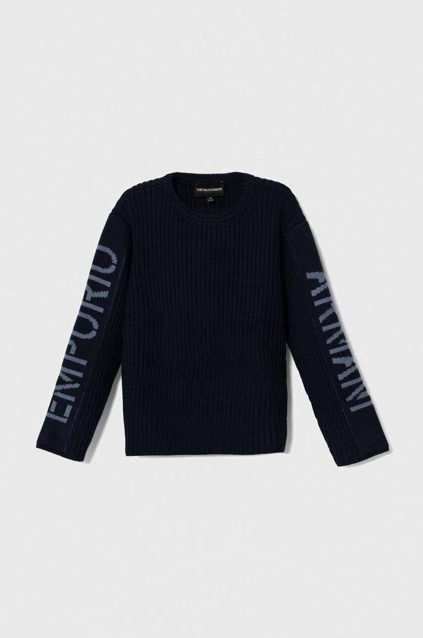 Детский свитер с примесью шерсти Emporio Armani цвет синий Детский свитер с примесью шерсти Emporio Armani цвет синий