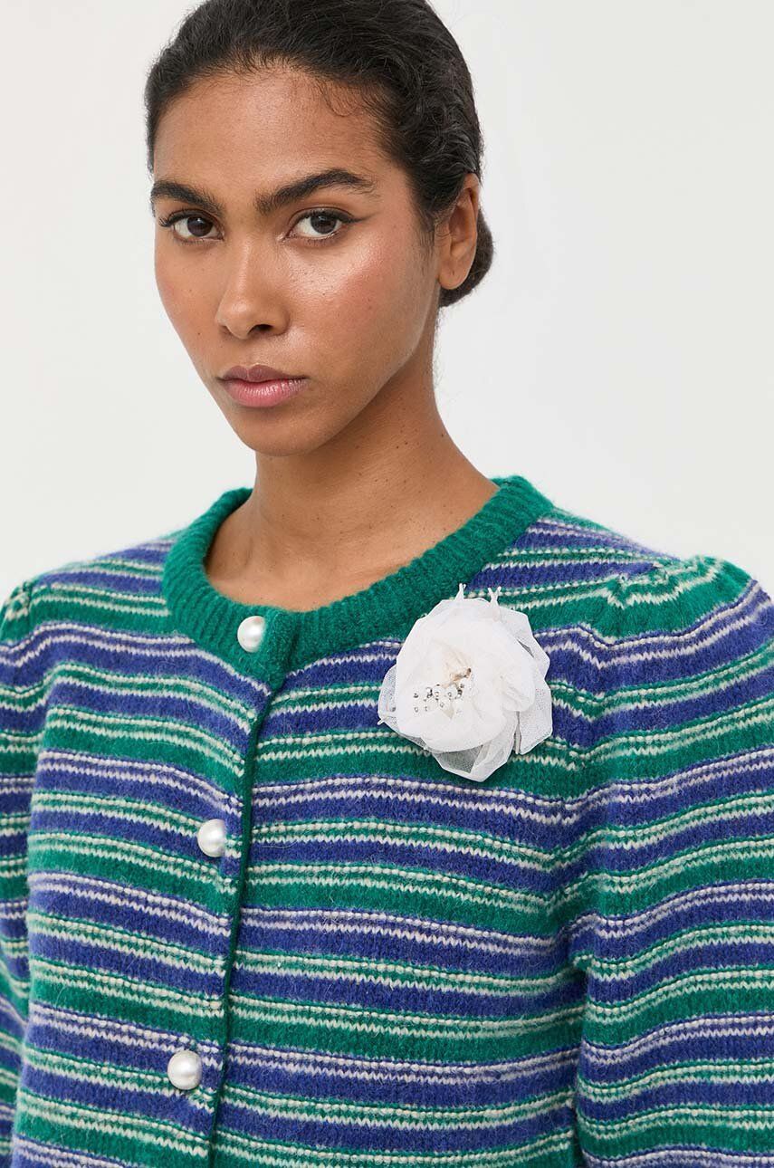 Custommade pulover din amestec de lana femei, culoarea verde, călduros