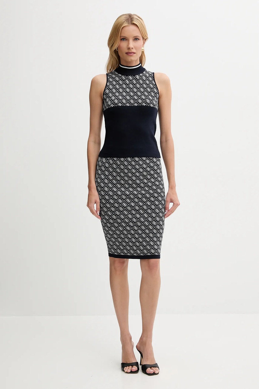 Топ Guess цвет бежевый с полугольфом