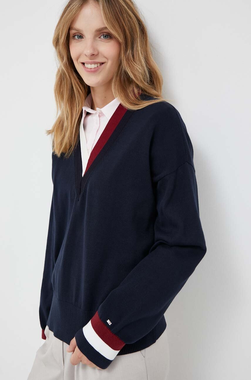 

Свитер Tommy Hilfiger женский цвет синий лёгкий