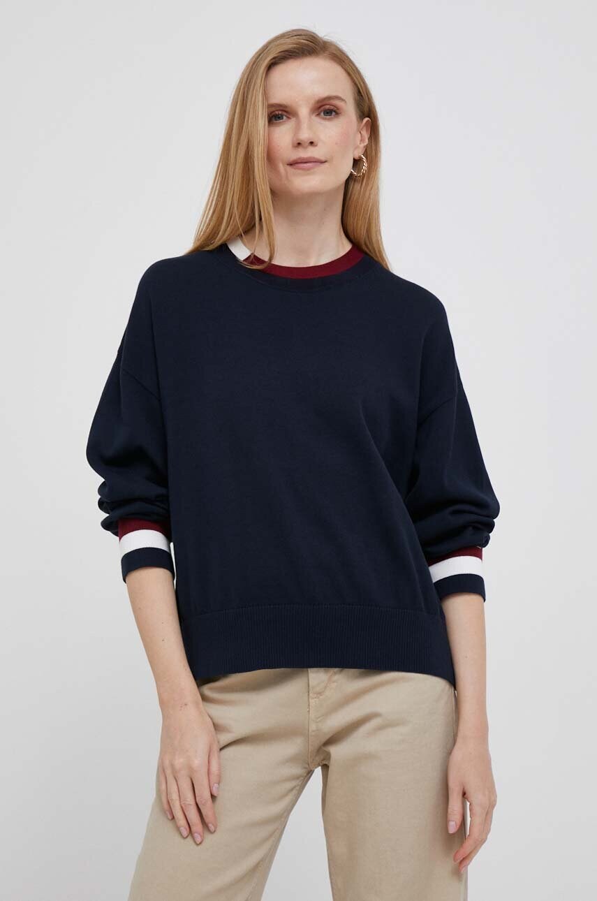 

Хлопковый свитер Tommy Hilfiger цвет синий лёгкий