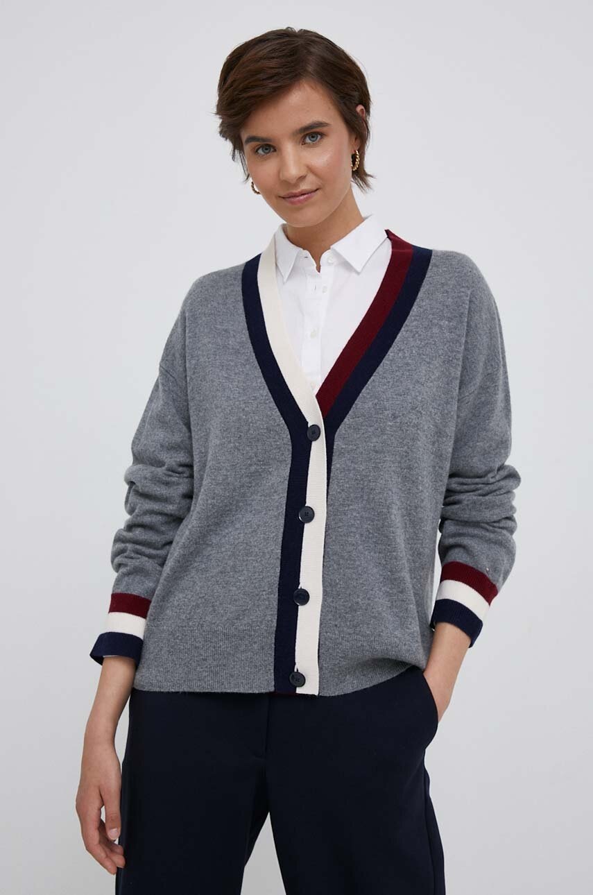 

Вовняний кардиган Tommy Hilfiger колір сірий легкий