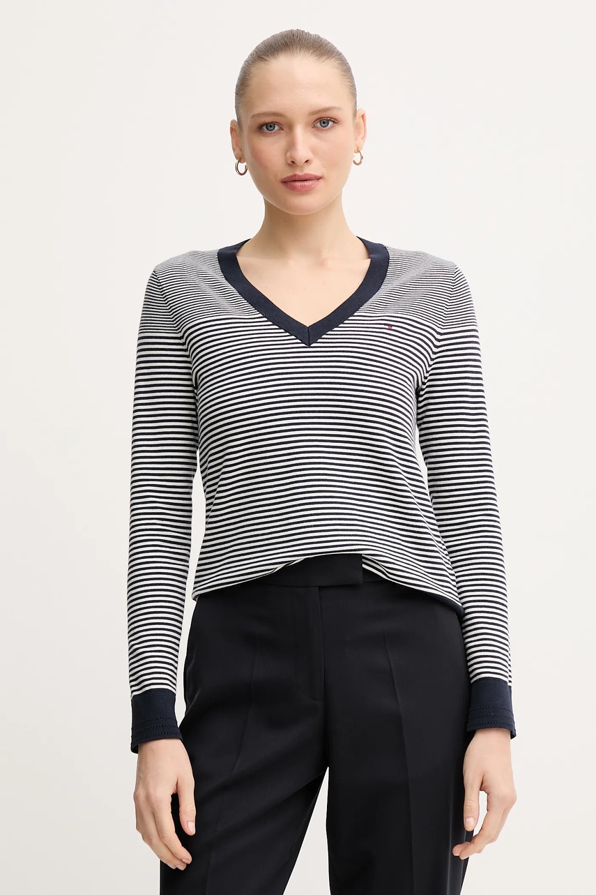 Levně Svetr Tommy Hilfiger dámský, modrá barva, WW0WW40098