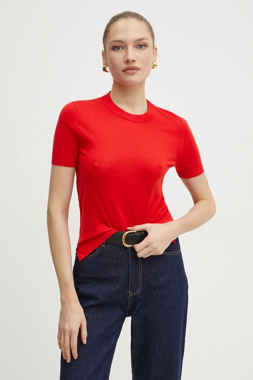 BOSS pulover de lana femei, culoarea rosu, light, 50492857