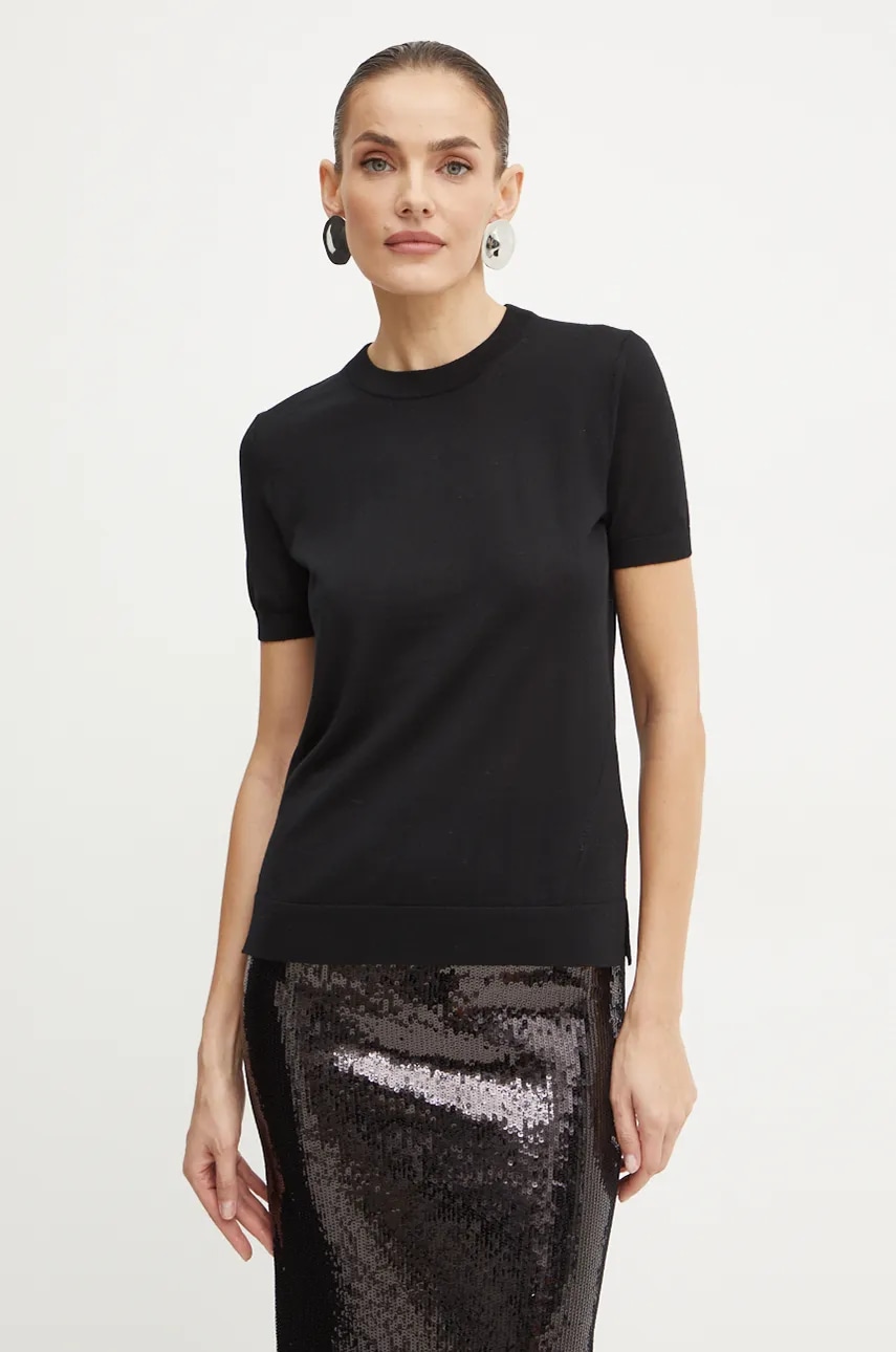 BOSS pulover de lana femei, culoarea negru, light, 50492857 BOSS pulover de lana femei, culoarea negru, light, 50492857