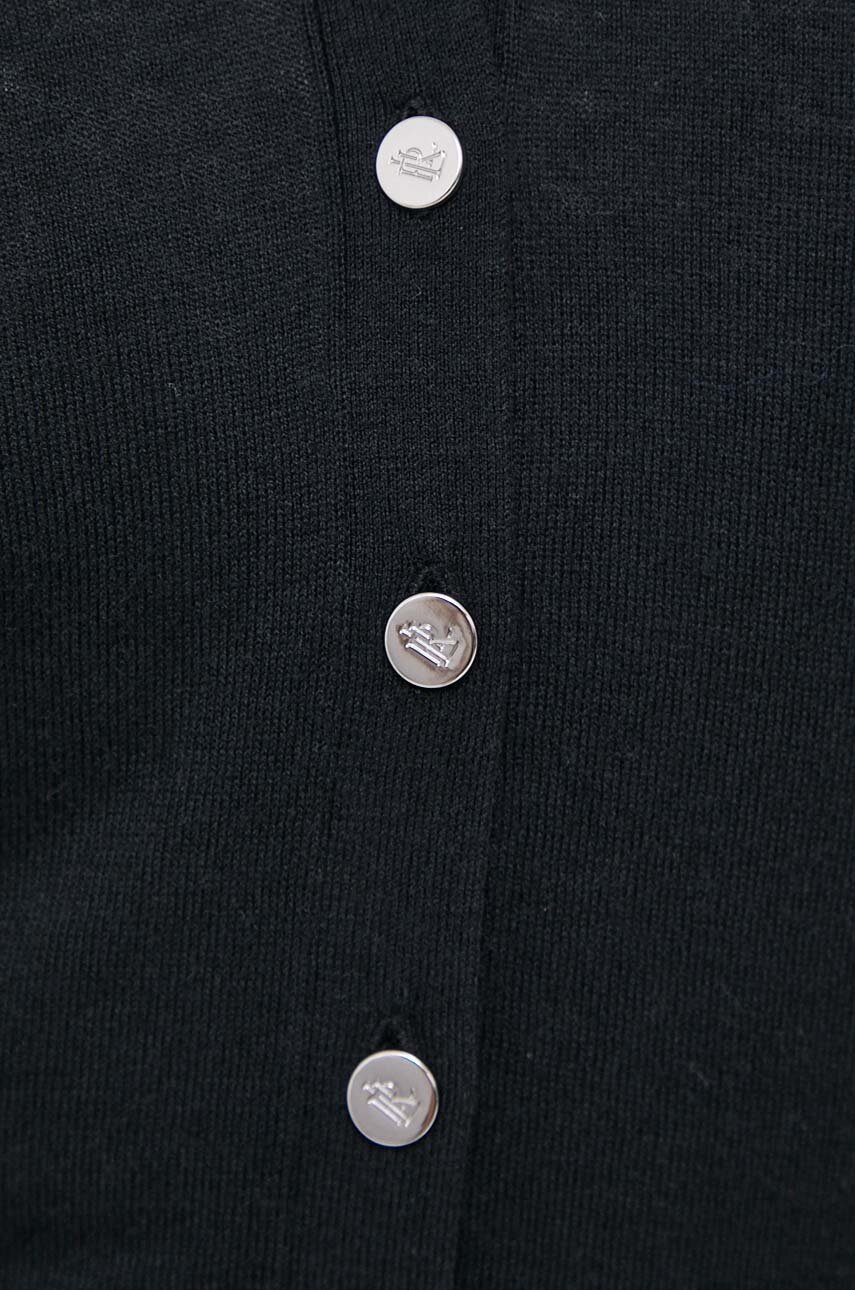 Πλεκτή ζακέτα Lauren Ralph Lauren χρώμα: μαύρο φωτογραφία