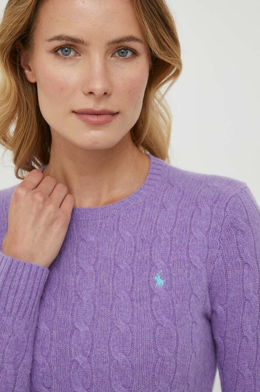

Пуловер с кашмир Polo Ralph Lauren от лека материя, Виолетов