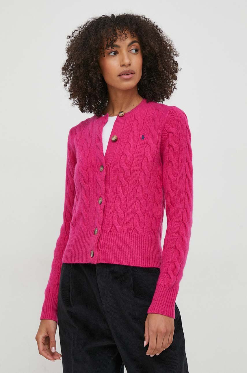 Levně Vlněný svetr Polo Ralph Lauren růžová barva
