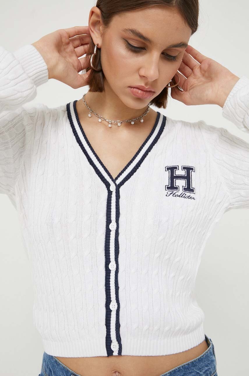 

Пуловер Hollister Co. дамски в бяло, Бял