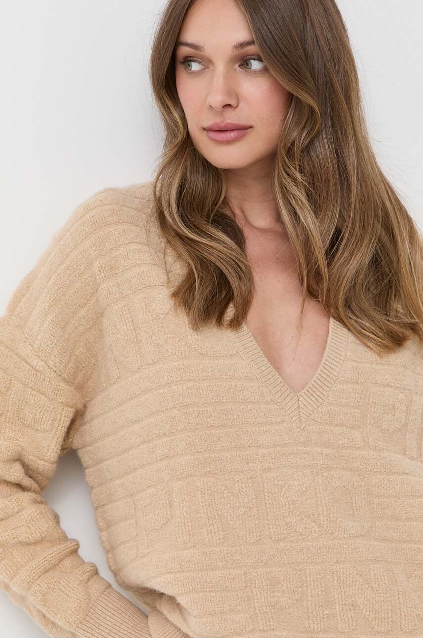 Pinko sweter damski kolor brązowy