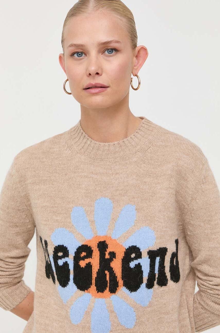 

Вовняний светр Weekend Max Mara жіночий колір бежевий легкий