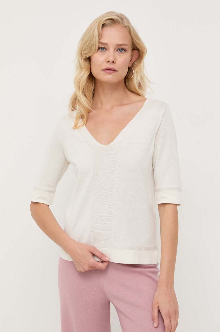 

Шовковий светр Max Mara Leisure колір бежевий легкий