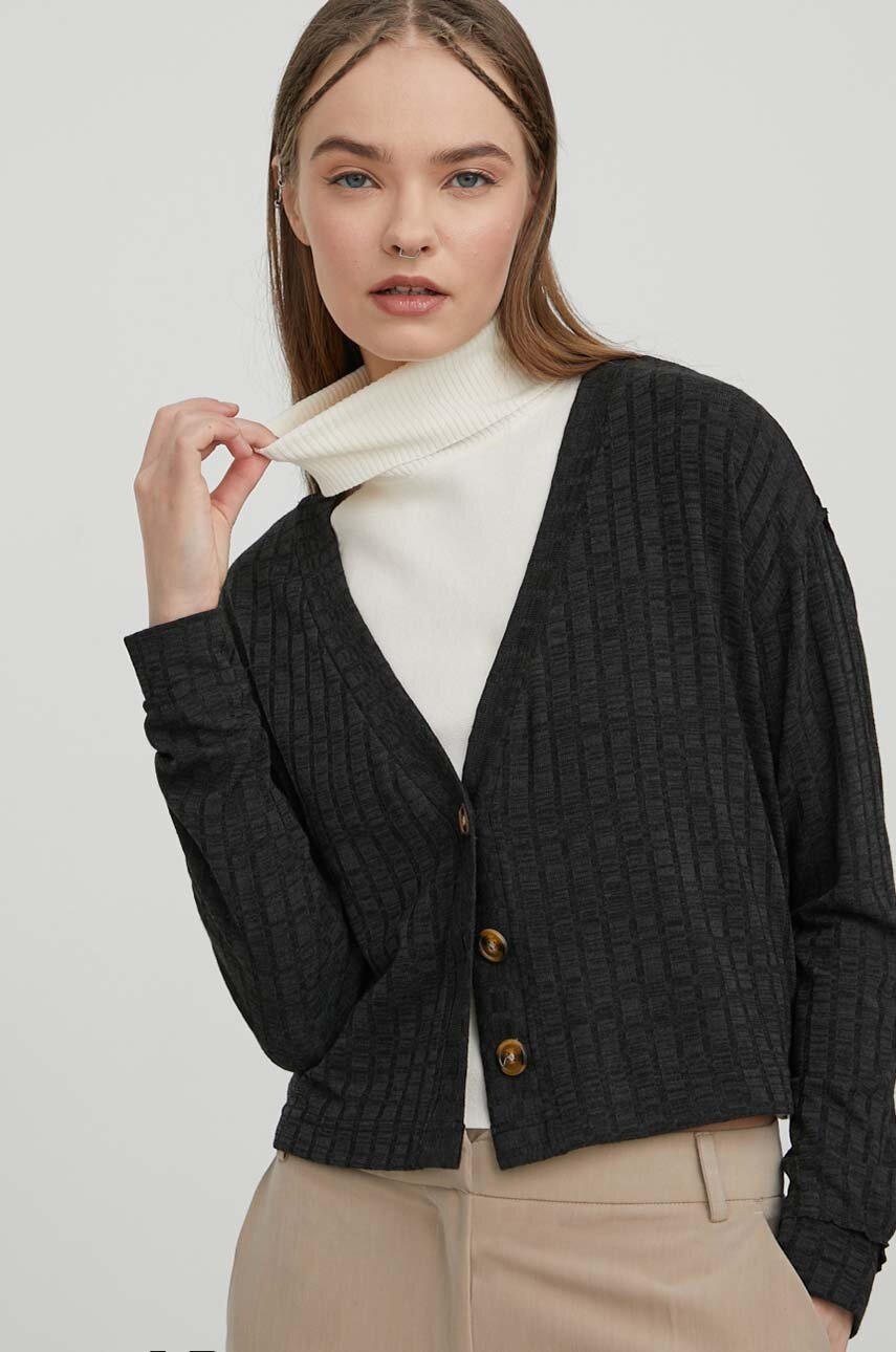 Billabong cardigan femei, culoarea negru, light