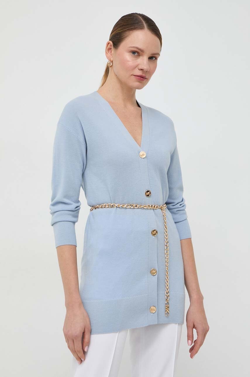 MICHAEL Michael Kors kardigan wełniany kolor niebieski lekki