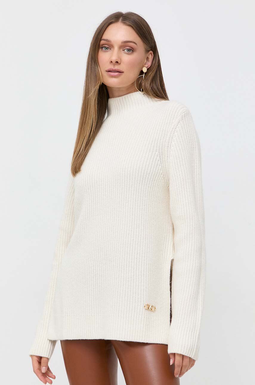 Michael Michael Kors Pulover De Lana Femei, Culoarea Bej, Calduros, Cu Turtleneck