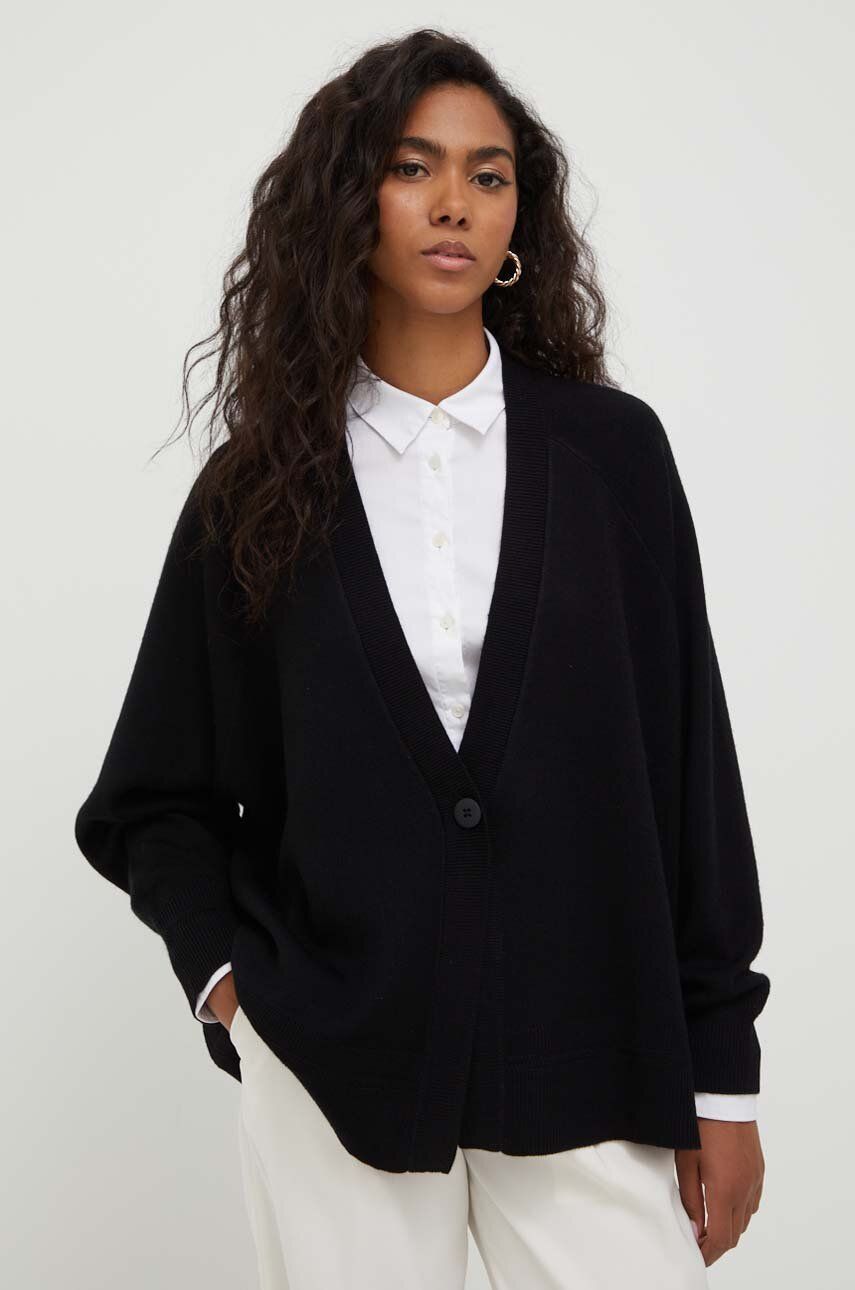 Armani Exchange cardigan din amestec de lana culoarea negru, light