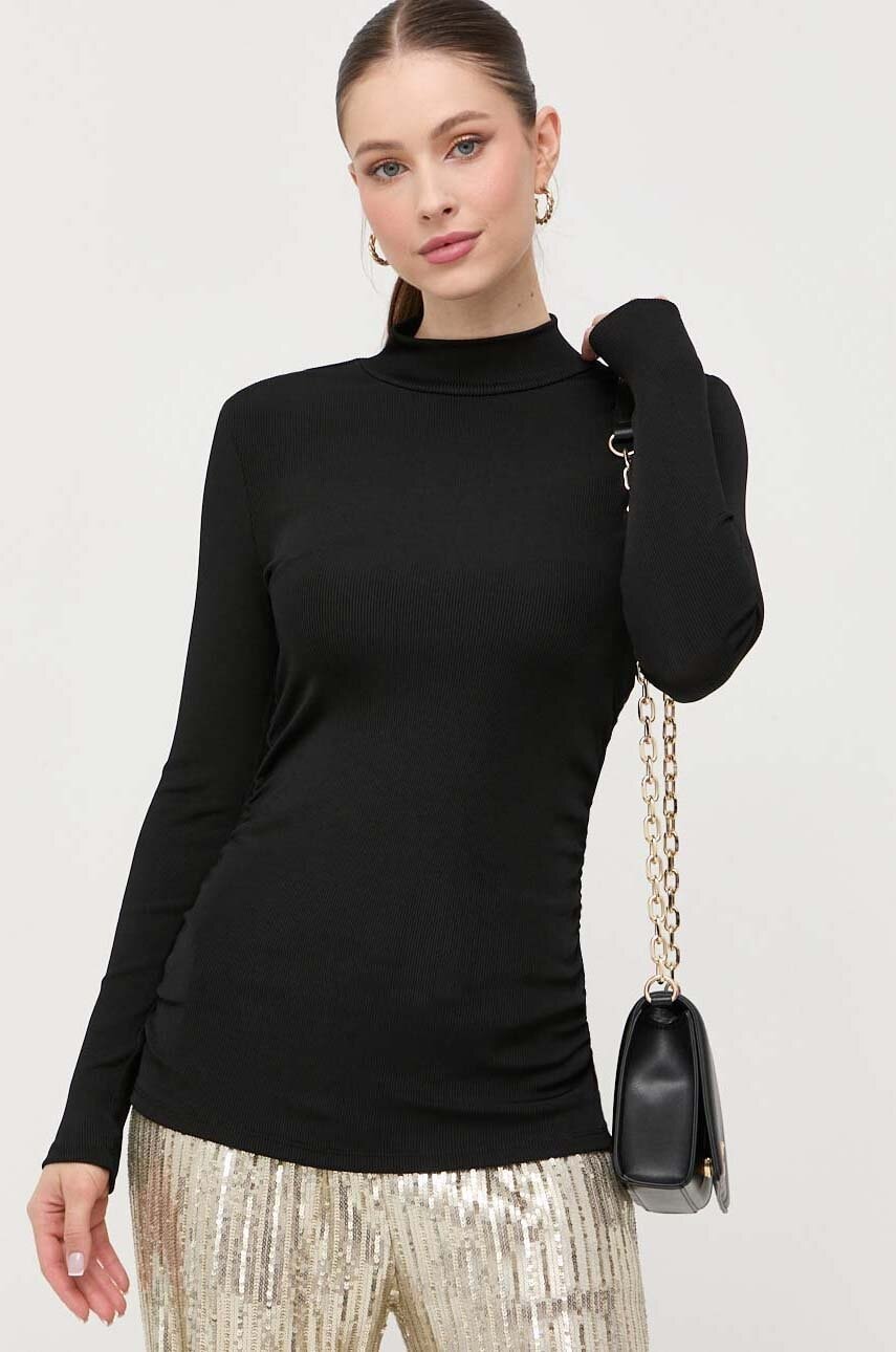 Armani Exchange Pulover Femei, Culoarea Negru, Light, Cu Turtleneck