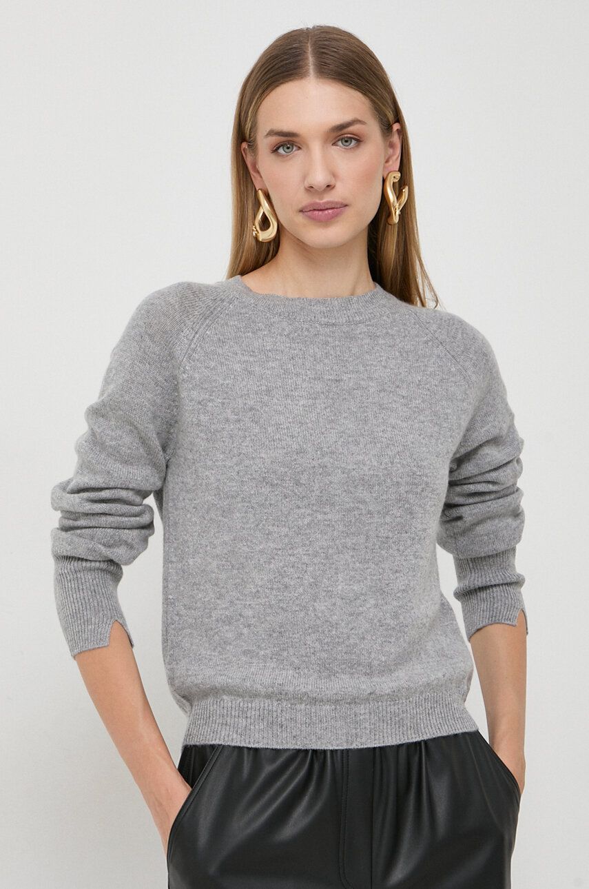 Marella pulover de lana femei, culoarea gri