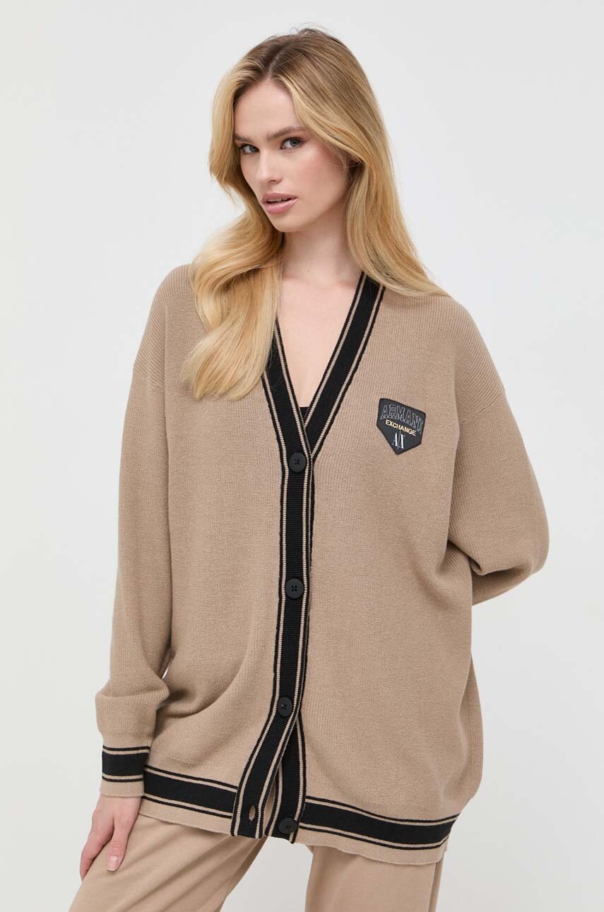 

Жилетка с вълна Armani Exchange в бежово, Бежов