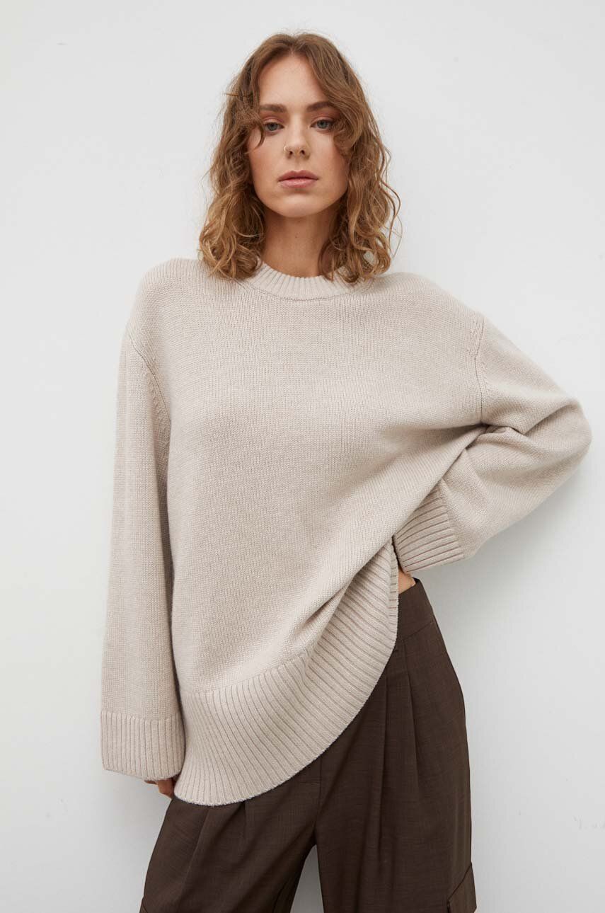 Samsoe Samsoe pulover de lana femei, culoarea bej