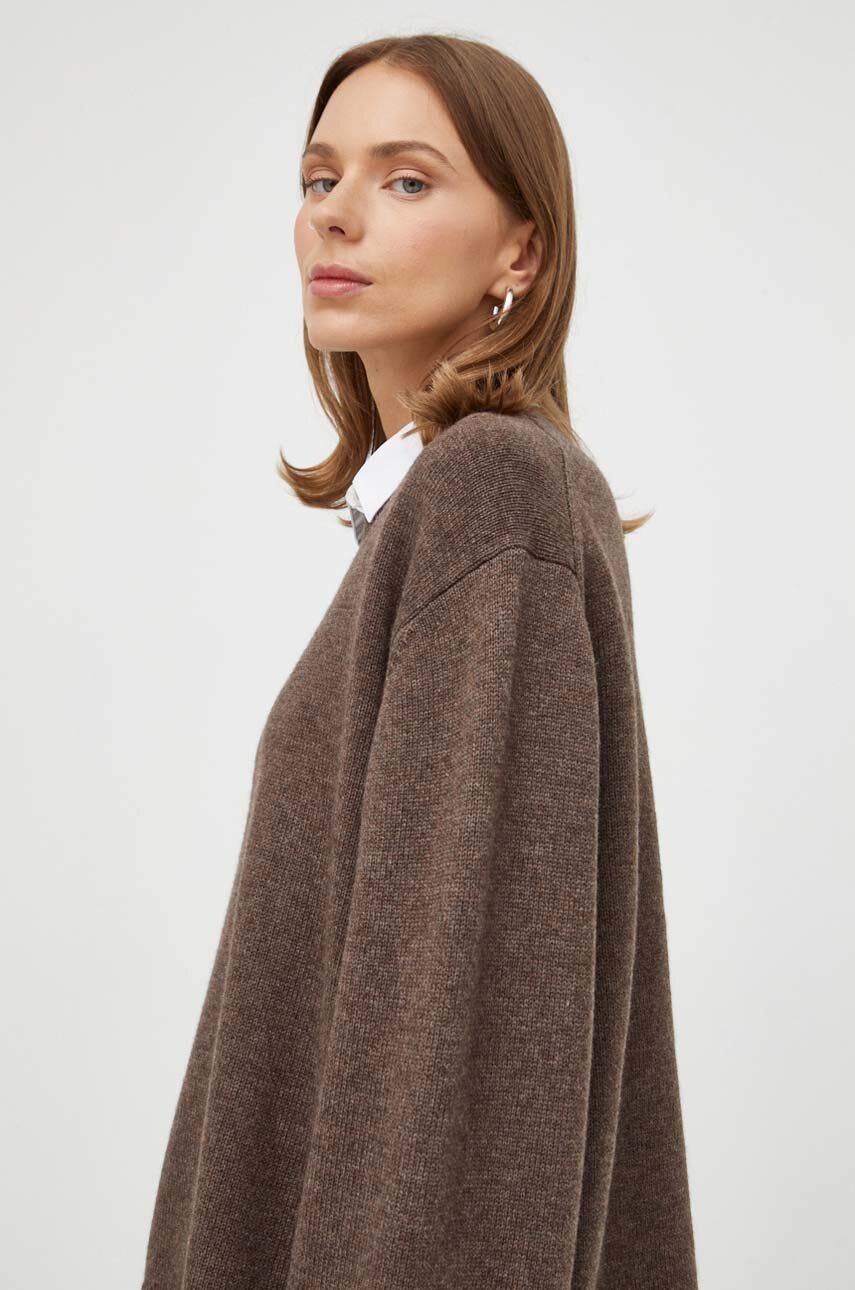 Herskind pulover de lana femei, culoarea maro