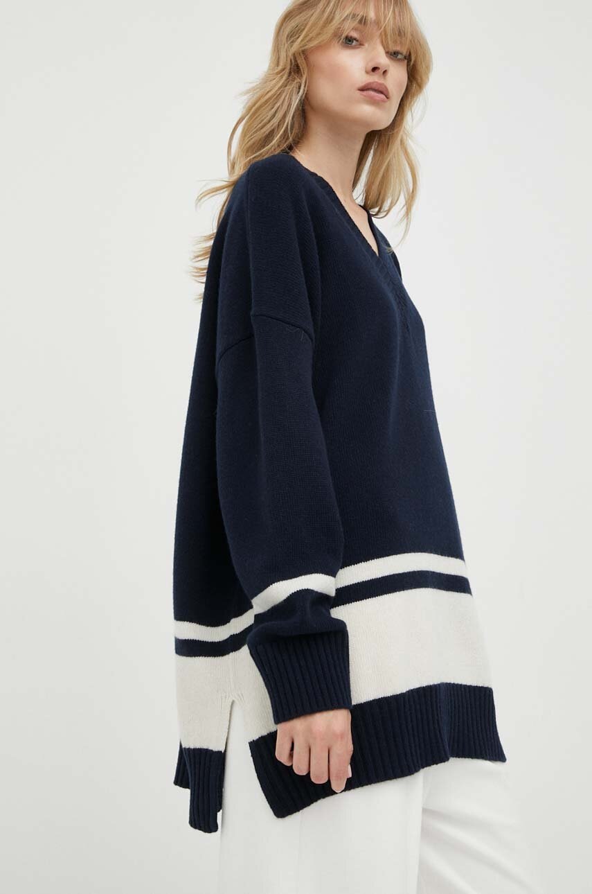 

Шерстяной свитер Weekend Max Mara женский цвет синий